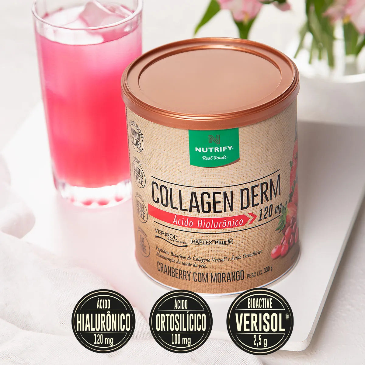 Nutrify Collagen Derm Cranberry Com Morango 330g