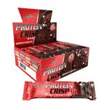 Caixa de Protein Crisp Bar Integralmedica sabor Brownie de Chocolate com 12 barras proteicas crocantes