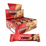 Caixa de Protein Crisp Bar Integralmedica sabor Peanut Butter com 12 barras proteicas crocantes